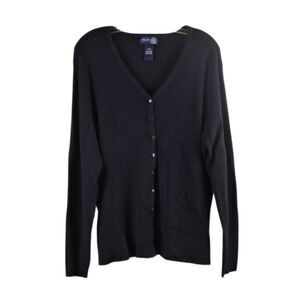 Venezia Jeans Black Women's Cardigan Sweater Button Up Closure Stretch 2X 055
